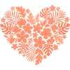 Tropical flower heart design