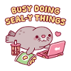 Cute Chonky Seal Chilling Busy Doing Seal-y Things