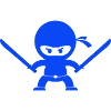 Ninja bleu avec deux épées