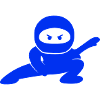 Blue ninja in action pose