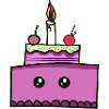 Kawaii Cake Kids Cake with Candle