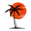 80s Retro Palm Tree Sunset
