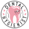 Pink Tooth-logotyp med Bow Dental Hygienists