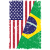 USA Brazil Flag Brazilian American Gift
