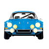 Blauer Oldtimer – Frontansicht