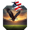 Patriotic eagle in stadium