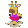 Giraffe Swimming Swim Ring Summer