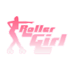 Neon Roller Girl Silhouette