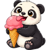 Sød Panda Is Dyrekunst Børn Sommer Kawa