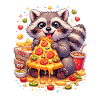 Pizza raccoon with cheese