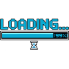 Pixel charge bar with hourglass