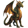 Art géométrique low poly Green Dragon