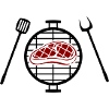 Rotes Steakmuster Print