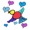 Bird with Hearts Child Children Spring