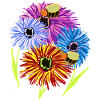 Retro Summer Flowers Bees