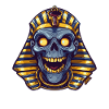 Pharaoh Skull Neon Glow