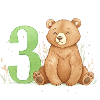 Little Bear with Number Three
