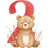 Cuddly bear with number 2