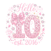 Hello 10th Birthday Leopard Pink