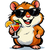 Sunglasses Hamster Cocktail Fun