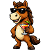 Sommerspaß Pferd mit Cocktail