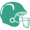 Turquoise Green Football Helmet Silhouette