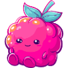 Cuddly raspberry kawaii fruit illustration