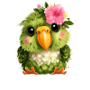 Spring Parrot with Floral Wreath