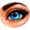 Blue Eye Illustration Pop Art Aura
