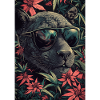 Tropical cat with sunglasses