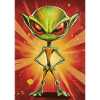 Little alien in explosion light