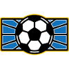 Retro Soccer Crest: Blue Radiant Rays