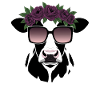 Funny Cow Sunglasses Flowers