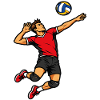 Powerful serving volleyball player