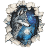 Wolf mit Sternen