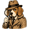 Detective dog in trench coat