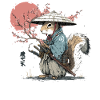 Squirrel Samurai in Sakura Robes