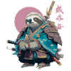 Sloth Samurai in Blue Armor