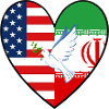 USA Iran Flags Peace Dove Peace