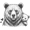 Father bear and baby