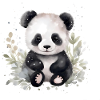 Panda Kuschelfreund im Aquarell