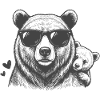 Père, ours et enfant