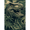 Dino in the jungle of leaves