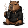 Coffee First Beaver Pullover Hoodie