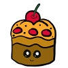 Kawaii cake with cherry maffin