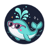 Bleu Baleine Lunettes Rose