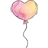 süßer Luftballon Herz Aquarell