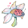 Douce Lucky Charm Ladybug sur fleur