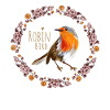 Robin Bird with Botanical Flowers Design