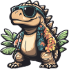 Dinosaur Stegosaurus Comic Vacation
